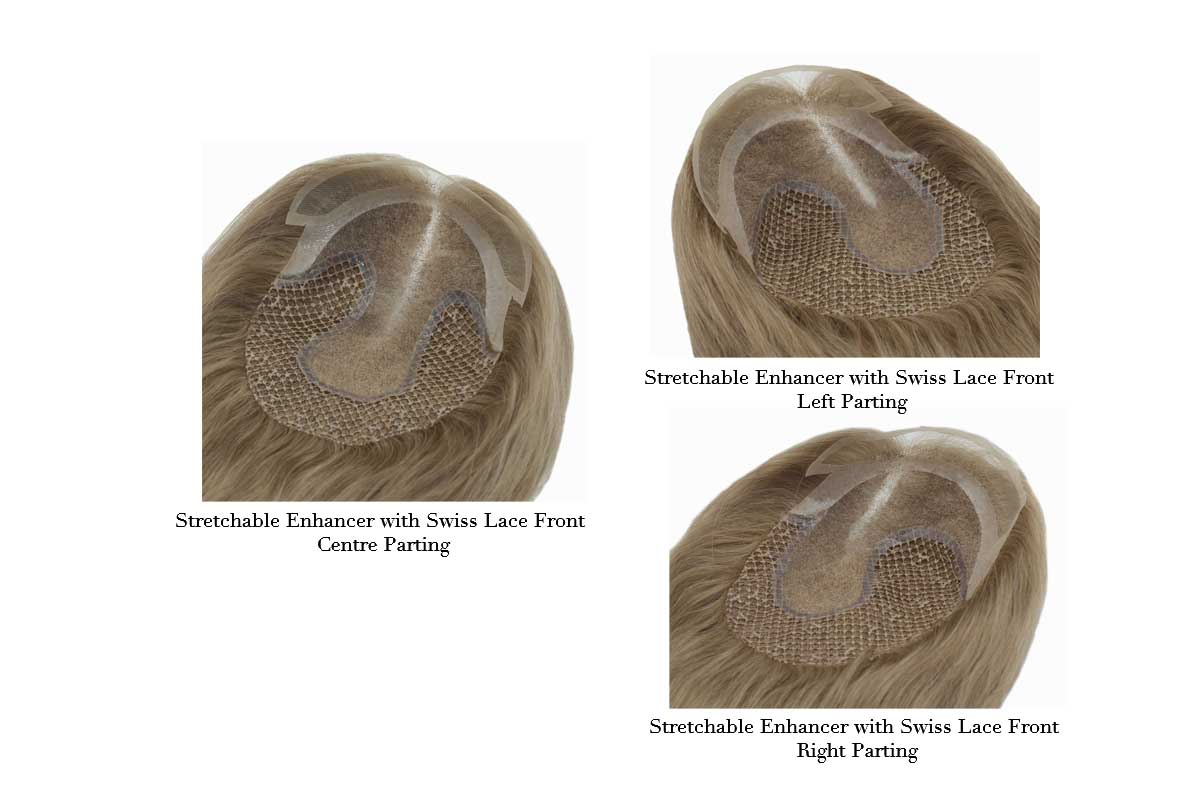 Stretchable Enhancer with Swiss Lace Front